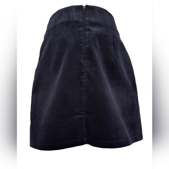 Timing, corduroy mini skirt womens Sz. S.M.L. black slit zipper new high waisted - Picture 10 of 15